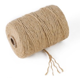 Natural Jute Twine 3mm 328 Feet Crafting Twine String for Crafts Gift, Craft Projects, Wrapping, Bundling, Packing, Gardening and More, Jute Rope to Use Around The House and Garden