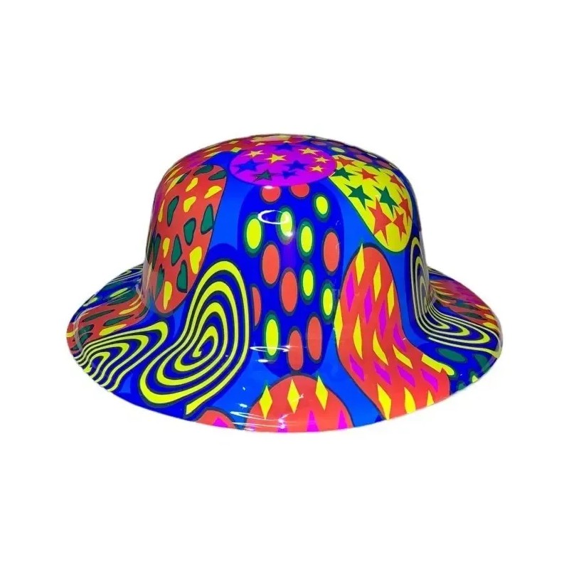 10 Sombrero Bombin Neon Plastico Fiesta Boda Evento Batuca