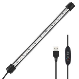 AQUANEAT Aquarium LED Submersible Light 11 Inch, USB Multi-Color Underwater Fish Tank Light, Auto On Off with Timer, Adjustable Brightness (11")