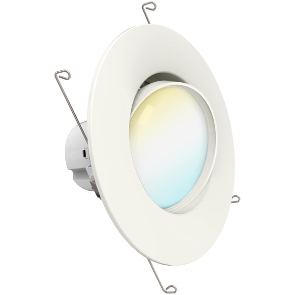 Sunco LED Can Lights Eyeball Retrofit Gimbal 5/6 Inch Recessed Lights Dimmable, 12W=60W, 5 Colors (2700K/3000K/3500K/4000K/5000K), 800 LM, Directional Angled Trim Adjustable Ceiling Downlight, UL