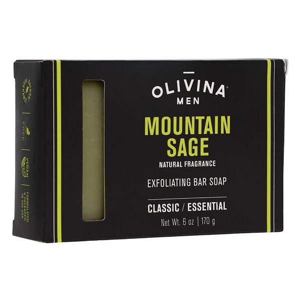 Olivina Men Olivina men exfoliating soap bar, mountain Sage, 6 Ounce