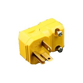 Leviton 5456-VA 20 Amp, 250 Volt, Industrial Grade, Plug, Straight Blade, Grounding, Python Angle, Yellow