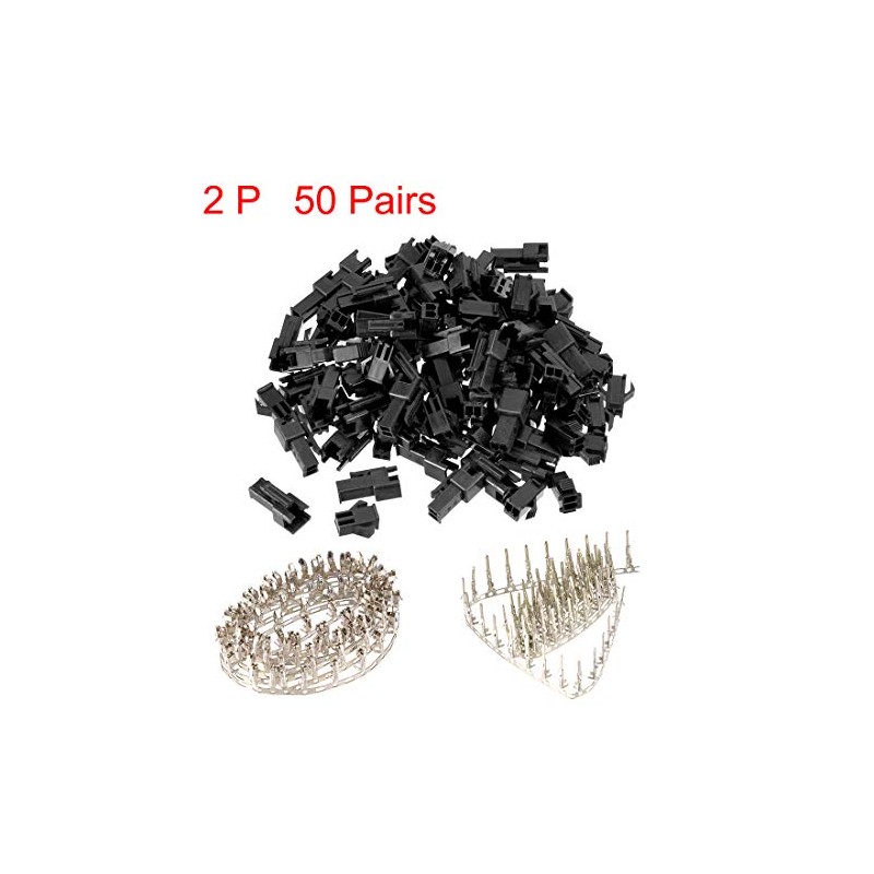 sourcing map JST-SM Female Connector Housing Crimp Connector 2 Pin
