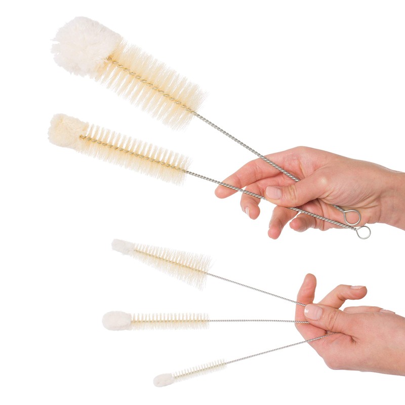 REDECKER Wool Tip Bottle Cleaning Brush Set with Pig Hair
