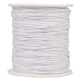 100 Yards 1mm White Waxed Thread Cotton Cord Plastic Spool String Strap Beading String Macrame Cord Rope for DIY Necklace Bracelet Braided Jewelry Making