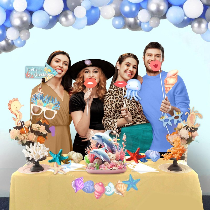 Sursurprise Under the Sea Photo Props, 24 Pieces Ocean Photo