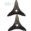 (2-Set) 10" x 3 Teeth Carbon Steel Brush Cutter Blades