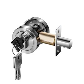 Single Cylinder Deadbolt Round Security Lock with Key Zinc Alloy Invisible Modern Door Locks for 35-50mm Front Entrance Bedroom Bathroom Interior and Exterior Door Lock