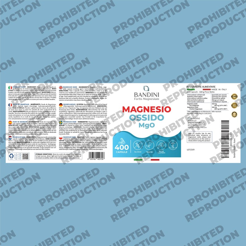 Bandini® Magnesium Oxide 400 Capsules (+1 Year), 664 mg (Including
