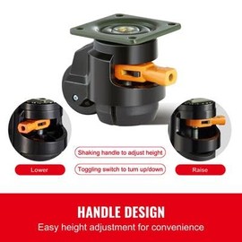 Happybuy Leveling Casters,Set of 4, 1100 lbs Total Load Capacity, 2 inches, Heavy Duty with Upgraded Handle Design, 360 Degree Swivel Caster Wheels, Adjustable Casters with Feet for Workbench, Machine