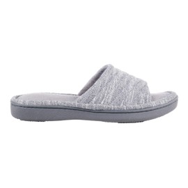Isotoner Womens Space Dyed Andrea With Moisture Wicking For Indoor/Outdoor Comfort And Arch Support Slide Slipper, Ash, 7.5-8 US