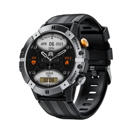 Gravity C29 Rugged Smart Watch, 1.52-Inch HD Display, 100+ Sports Modes, 7-10 Days Battery Life, AI Voice Assistant, 1 ATM Waterproof, Heart Rate & Sleep Monitoring, Shockproof (Silver)