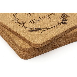 Untersetzer Winter mit Spruch – Korkuntersetzer eckig 4 er Set – Glasuntersetzer als Geschenk für Herbst, Advent, Weihnachten, Xmas