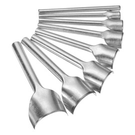 sourcing map 8pcs Half-Round Leather Punch, 5mm-40mm, Leather Cutter Arch Curve, Belt End Cutter, Iron Half Circle Punch Tool for Crafting Strap Belt, Wallet and Bag