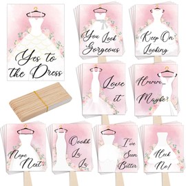 Lewtemi Set of 33 Wedding Dress Shopping Signs Paddles Say Yes to The Dress Props Bridal Dress Signs Wedding Shop Sign for Bridesmaids and Brides Bachelorette Party Games(Dress Style)