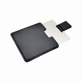 Ksvsonrvi Pocket Mirror Travel Mirror 2.36 Inches Mini Handheld Stainless Steel Unbreakable Mirrors with PU leather Case (Black)