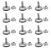 DGZ Store M8 Nut Furniture Levelers, Black, 12 Set, Modern