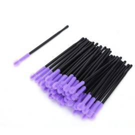 50 Unids/set Cepillos de rímel desechables Pincel de pestañas Pinceles de maquillaje Eye Lash Eyebrow Mascara Aplicador Herramienta de belleza(Púrpura)