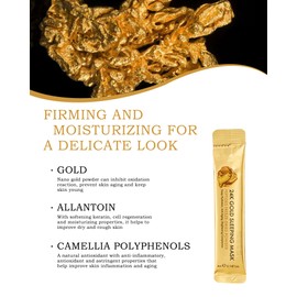 24K Gold Sleeping Face Mask Set-24Pcs Portable Travel Size Bulk Overnight Hydrating Facial Mask, Moisturizing Brighten Skincare Face Mask, Women's Day Skin Care Products Gift Kit for Women Girl