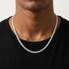 Sterling Silver Necklace for Men,7MM Diamond Cut Cuban Chain 22