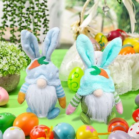 Easter Decoration Gnome, Pack of 2 Plush Easter Bunny Gnome Easter Pendants, Spring Decoration, Easter Bunny Dolls, Gnome for Easter Decoration, Easter Bunny Gnome Decoration, Easter Party Gifts,