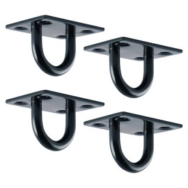 Alise Black Ceiling Hook Pad Eye Plate Top Hooks Hanging Marine Hardware for Yoga Hammock Swing Suspension Boat Sandbag Plant Basket,Stainless Steel Wall/Ceiling Mount,4Pcs DD008B-4P