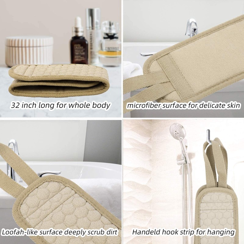 Exfoliating Back Scrubber for Shower,Body Exfoliator Helps Back Acne &