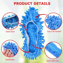 Pack of 8 Cleaning Shoes Women's Removable Slippers Multifunctional Shoes Cleaning Microfibre Mop Shoes for House Floor Dust Dirt Hair Cleaning for Women Men Children 4 Colours