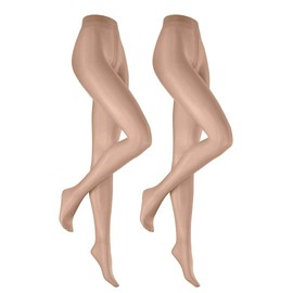 Hudson Women's 021644 Tights, 15 Den, Beige (Make-up 0019), 8/9 (Manufacturer Size: 42/44) pack of 2