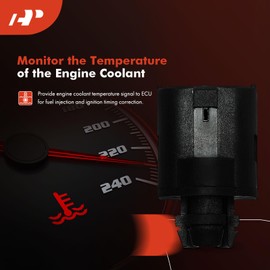 A-Premium Engine Coolant Temperature Sensor [2 Pins] Compatible with Saab 900 1994-1998, 9000 1990-1998