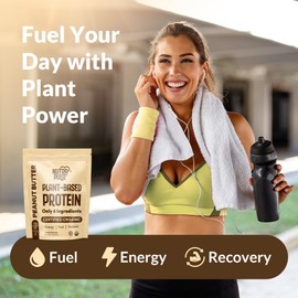 NUTRAPULSE Organic Vegan Protein Powder - Plant-Based Protein, Gluten-Free, 20g Protein Per Serving, Great for Smoothies & Shakes (1pk, 20 Servings – (Peanut Butter)
