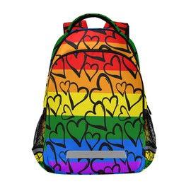 Glaphy Gay Pride Rainbow Backpack Laptop School Book Bag Lightweight Daypack Bookbags for Men Women Teens Kids