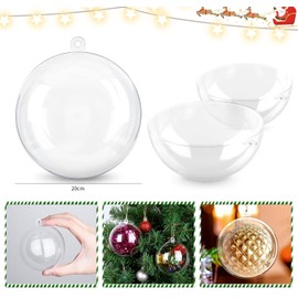 Plastic Ball, Ornament, Ball, Decorative, Christmas, Clear, Hollow Ball, Fillable, Handmade DIY (20cm)