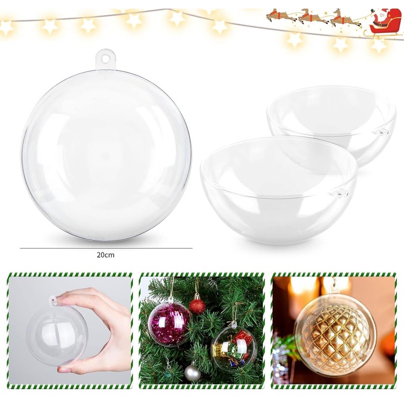 Plastic Ball, Ornament, Ball, Decorative, Christmas, Clear, Hollow Ball, Fillable,
