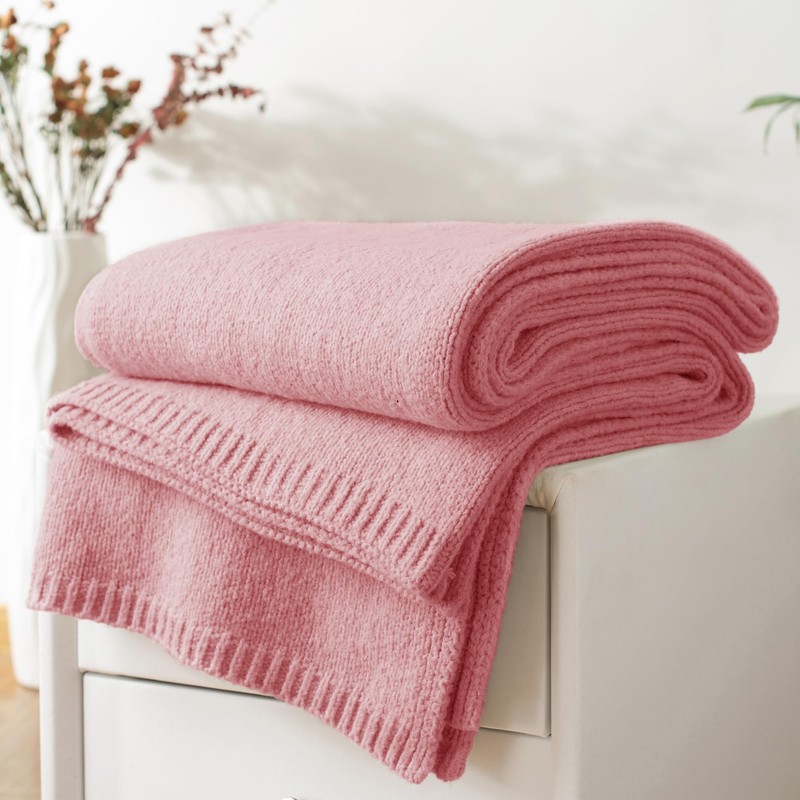 Carriediosa Wool Blend Knit Throw Blanket 50" X 60", 50%