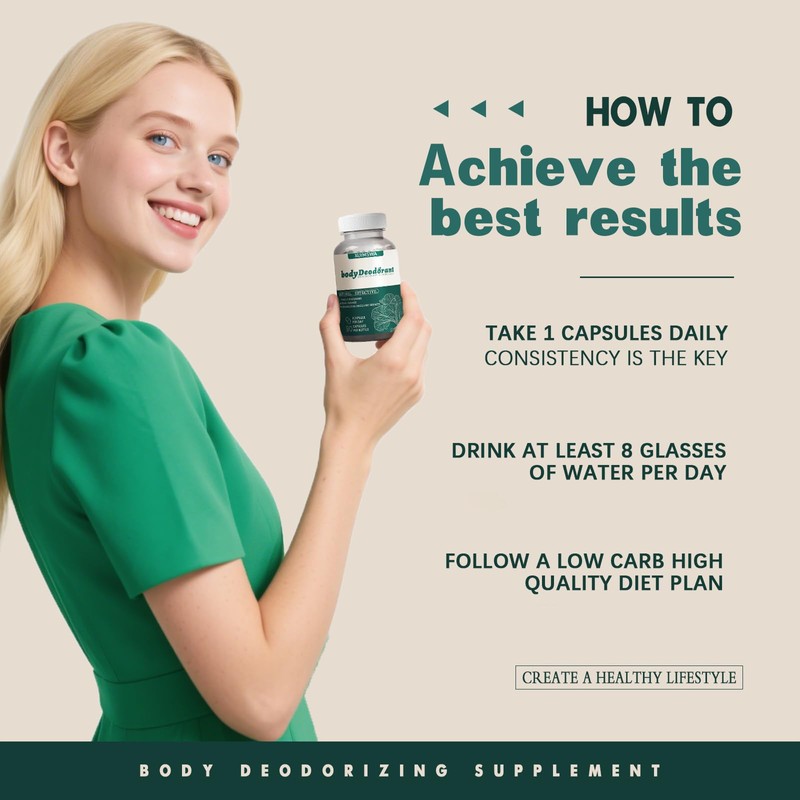 TQIUH Body Deodorizing Supplement, Body Deodorant Supplement,Bodys Deodorant Capsules,90 Capsules