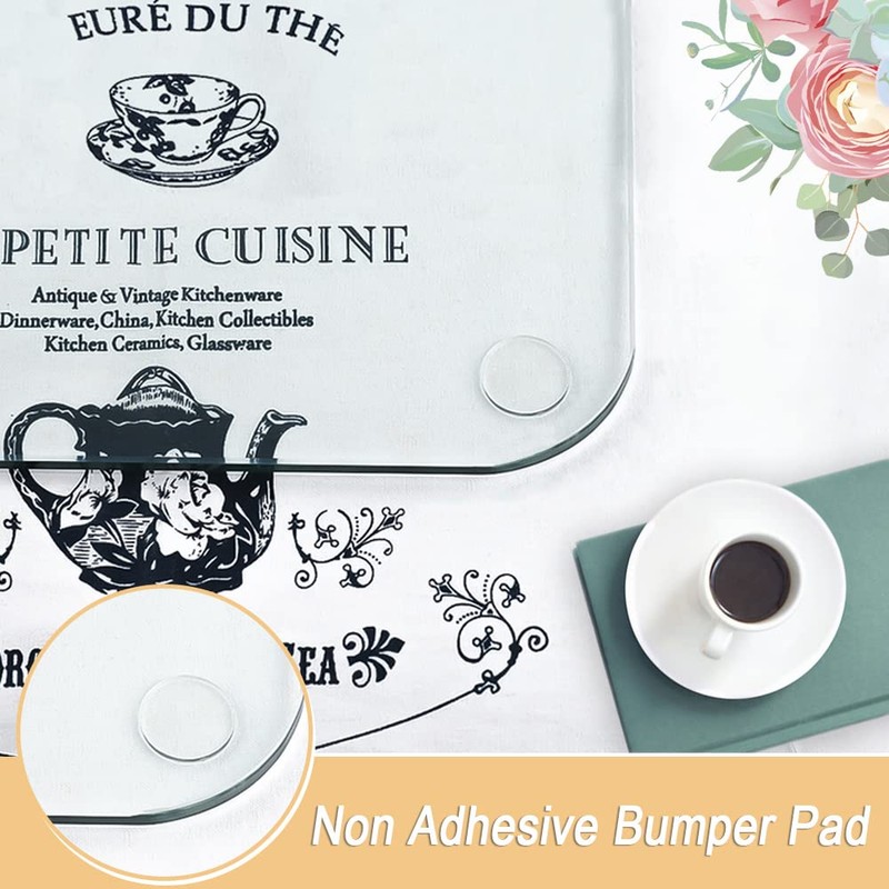 Premium Clear Soft Glass Table Top Bumper, Anti Slide and
