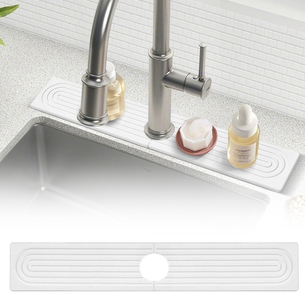 Beekfect 23.6" Stone Kitchen Sink Splash Guard, Instant Dry Diatomaceous
