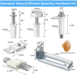 Bifold Door Track Kits, Bi-fold Closet Door Hardware Repair Tool Kit, Included Top Guide Wheels, Top Pivot, Bottom Pivot, Spring, Metal Pivot Pin and Steel Track (60inch (152.4cm))