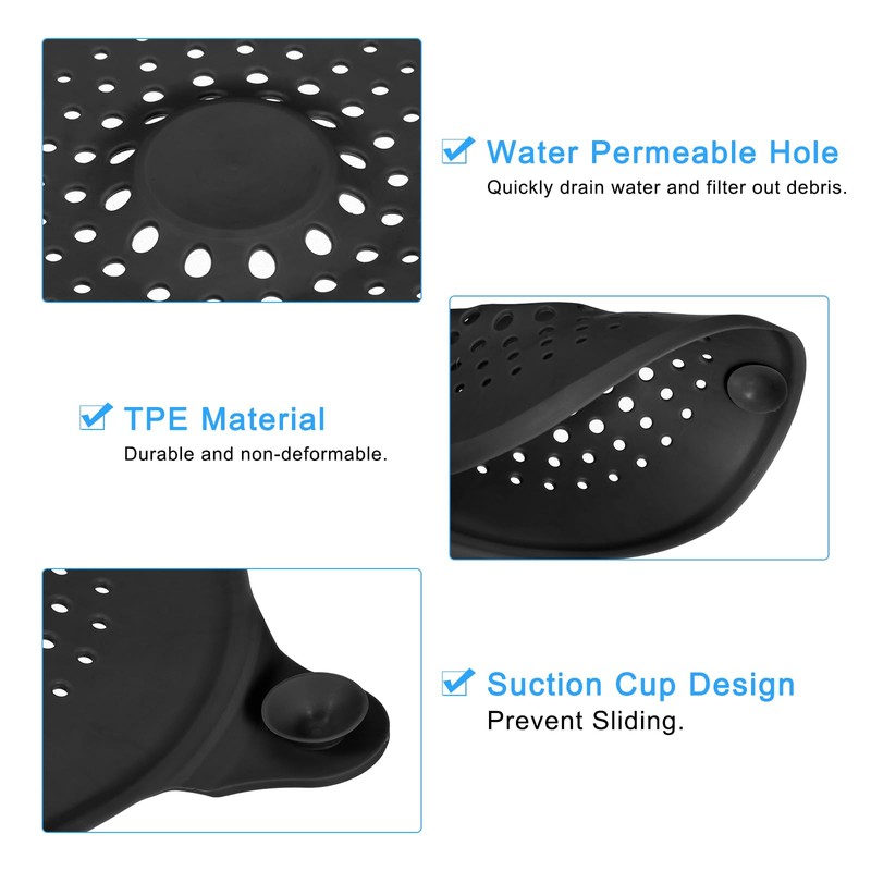 sourcing map Hair Drain Catcher, 5.51inch Tub Drain Covers Drain