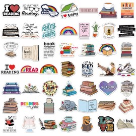 Read a Book Sticker Set, 100 Pieces, Cute Decoration for Car, Laptop, Skateboard, Bicycle, Moped, Motorcycle, Bicycle, Computer, Suitable for Adults and Children