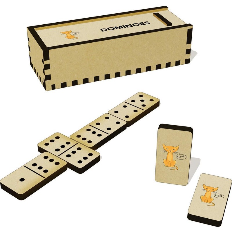 Azeeda 'Cat Says Meow!' Domino Set & Box (DM00043381)