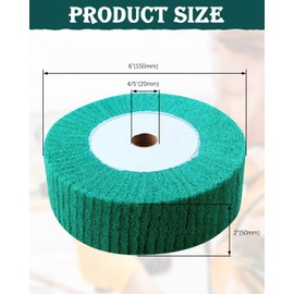 6 Inch Polishing Wheel 240 Grit, Tight Weave Tough Mini Bench Grinder Wheels,Perfect for Buffing Out Nicks and Scratches on Golf Clubs Metal Copper, 2" Thicknessfor 0.8" Arbor (Green)