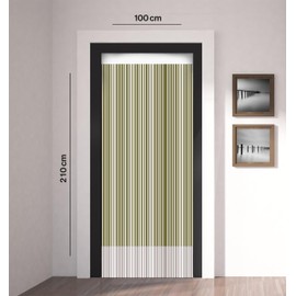 ZEBRA BLINDS String Curtain, Door Fly Screen Curtains, Door Strings, Tassel Curtains for Doorway, Window Decor String Panel Stripe, Stylish Room Divider, Panel Fringe Curtain (White, 100 x 210 cm)