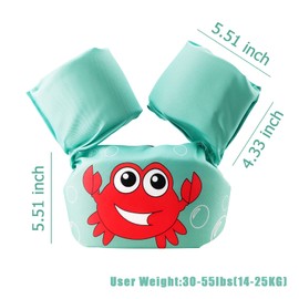 Swim Vest/floaties for Kids | Learn to Swim Toddler 30-55 lbs (Green)