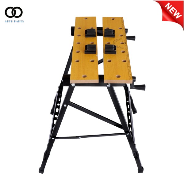 autoooparts 220lbs Adjustable Workbench Foldable with Protractor and Measuring Ruler