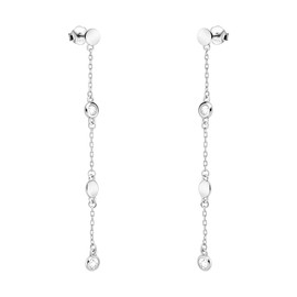 SOFIA MILANI - Women's Earrings 925 Silver with Zirconia Stones - Zirconia Earrings, Sterling Silver, Cubic Zirconia