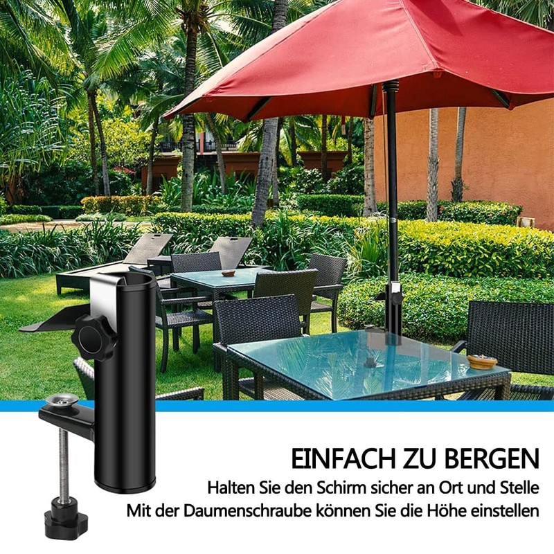Anyingkai Parasol Holder, Balcony Railing, Adjustable, Space-saving Parasol Holder, Balcony