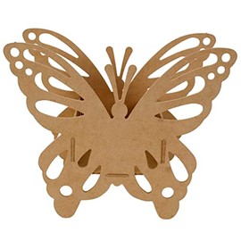 Fantasias Miguel Caja de Mariposa Madera MDF Color Natural Fantasias Miguel Caja para Regalo Dulcero Maiposa Caja para Decorar Fiesta Cumpleaños Dia del Niño Niña 21x25cm Marca Mylin 1 pieza