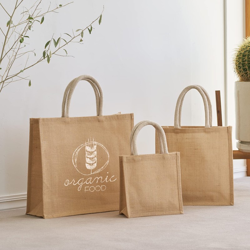 Nippon Chuko Jute Square Tote Bag, L Size (H x